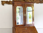 A Fine George II English Burr Walnut Bureau Bookcase