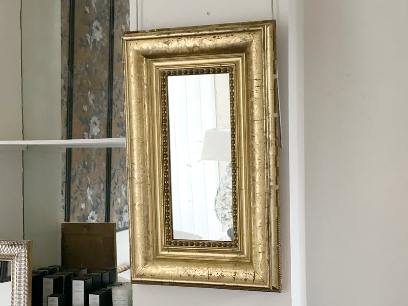 A 19th C Etched Giltwood Molded Frame Rectangular Italian Mirror