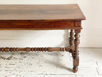 A Very Fine 18th C French Walnut Turned Leg Refectory Table