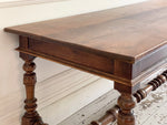 A Very Fine 18th C French Walnut Turned Leg Refectory Table