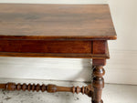 A Very Fine 18th C French Walnut Turned Leg Refectory Table