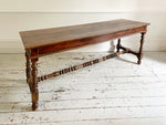 A Very Fine 18th C French Walnut Turned Leg Refectory Table