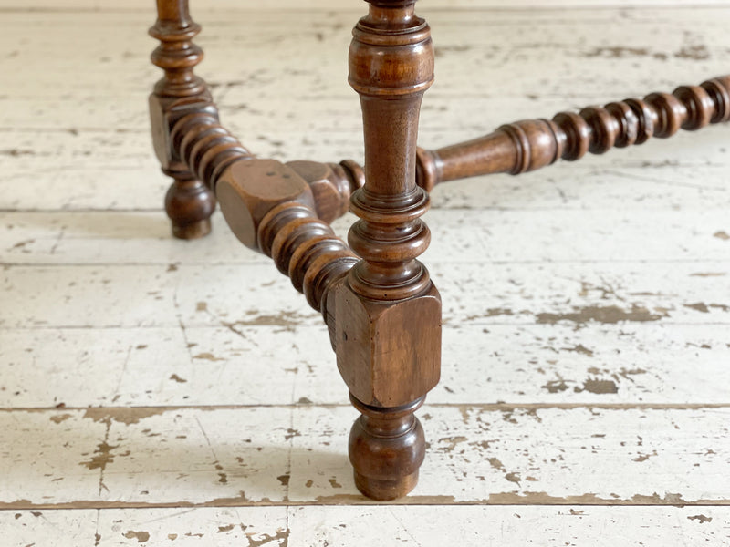 A Very Fine 18th C French Walnut Turned Leg Refectory Table