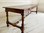 A Very Fine 18th C French Walnut Turned Leg Refectory Table