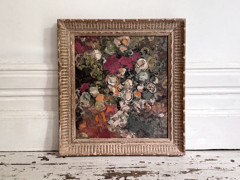 A 1960's Oil on Board Abstract Floral Still-Life by Jean-Pierre Villeneuve
