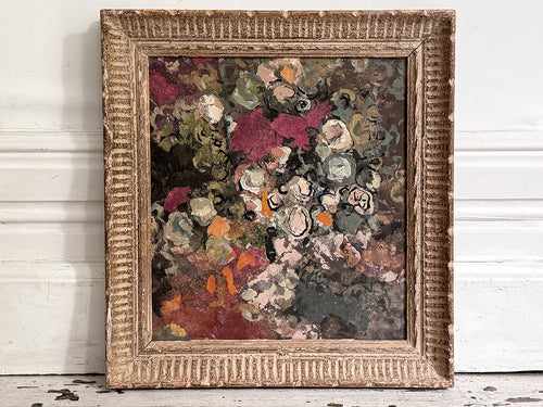 A 1960's Oil on Board Abstract Floral Still-Life by Jean-Pierre Villeneuve