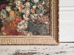 A 1960's Oil on Board Abstract Floral Still-Life by Jean-Pierre Villeneuve