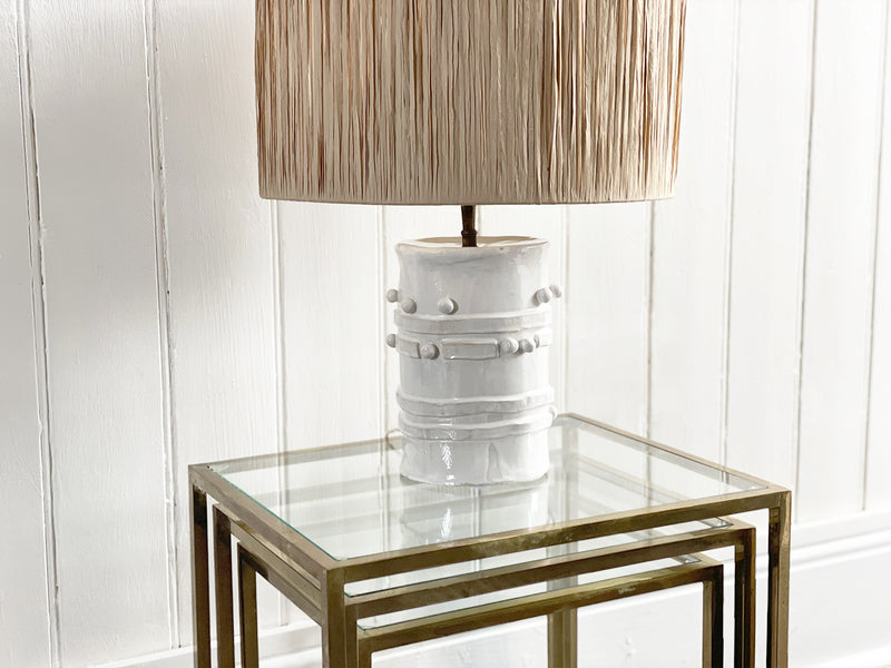 A White Ball Sculptural Ceramic Lamp II by Kate Monckton