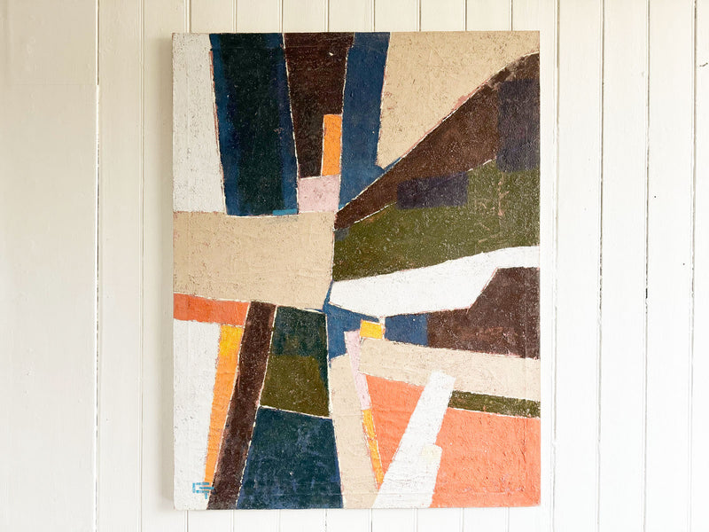 A Large 1970's Abstract Oil on Canvas from Florence School of Art