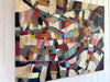 A Large Multicoloured 1970's Abstract Oil on Canvas Artwork