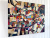 A Large Multicoloured 1970's Abstract Oil on Canvas Artwork