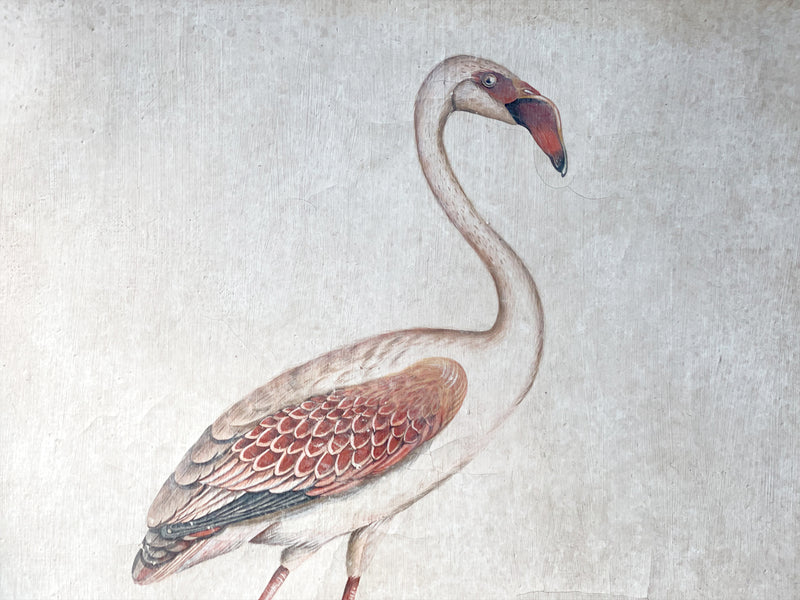 One of Two Italian Flamingo Oil Paintings II