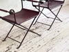 A Pair of 19th C Savonarola Iron & Leather Italian Campaign Chairs