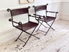 A Pair of 19th C Savonarola Iron & Leather Italian Campaign Chairs