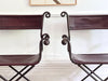 A Pair of 19th C Savonarola Iron & Leather Italian Campaign Chairs