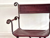A Pair of 19th C Savonarola Iron & Leather Italian Campaign Chairs