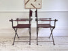 A Pair of 19th C Savonarola Iron & Leather Italian Campaign Chairs