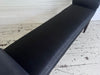 A Late Regency Upholstered Scroll End Bench with Black Horsehair Covering