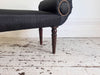 A Late Regency Upholstered Scroll End Bench with Black Horsehair Covering