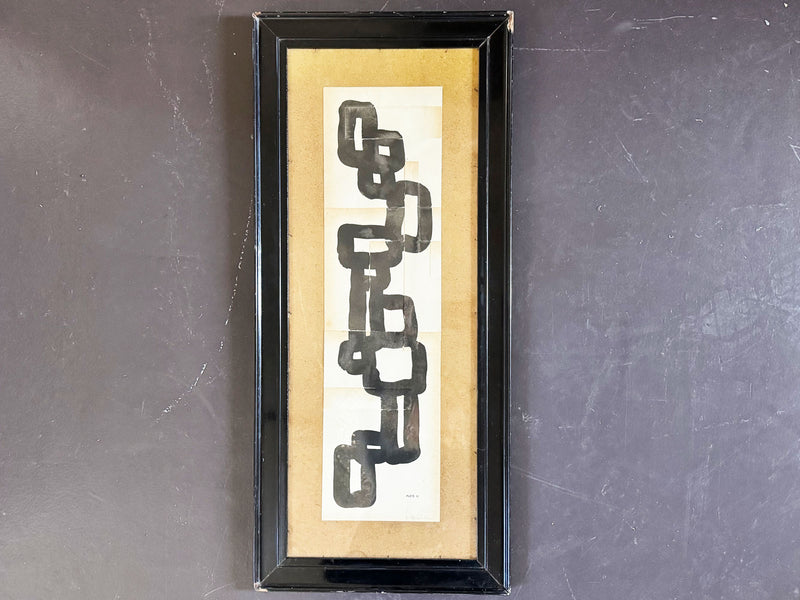 A Lucy Naughton Abstract Artwork In Ebonised Frame IX