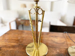 A Pair of 1950's French Perforated Brass Table Lights