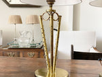 A Pair of 1950's French Perforated Brass Table Lights