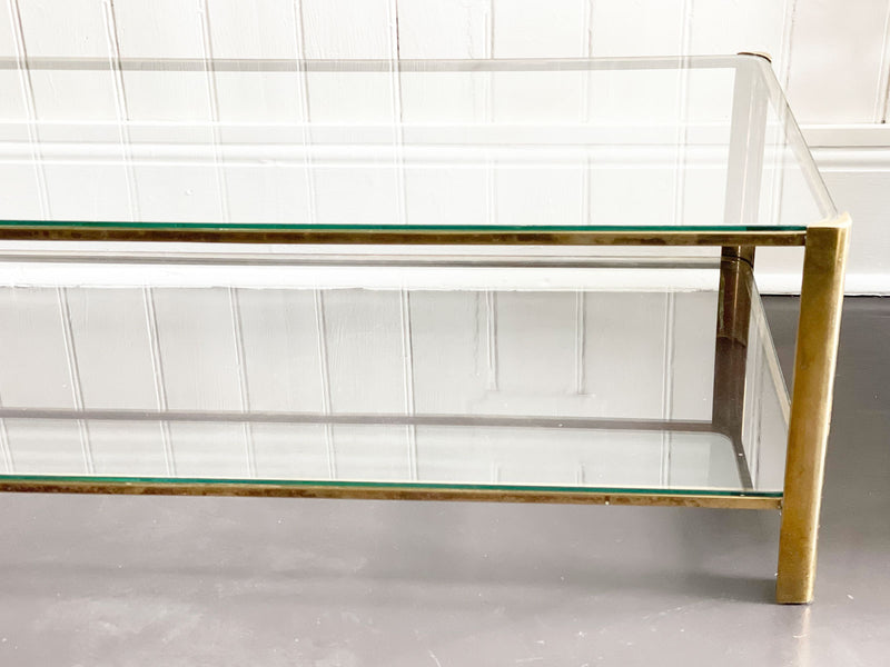 A Two Tier Bronze Coffee Table by Jacques Quinet