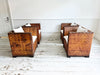 Two Pairs of 1950's Spanish Woven Leather Armchairs