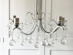 A 1960's French Chrome Chandelier in the Style of Bagues