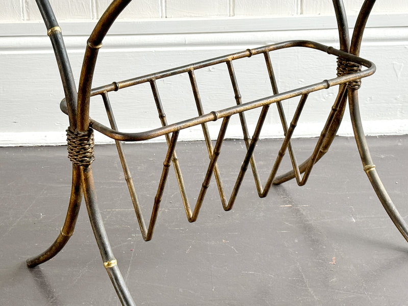 A 1950's Faux Bamboo Magazine Side Table