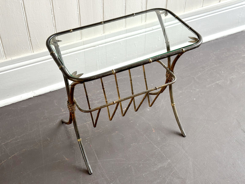 A 1950's Faux Bamboo Magazine Side Table