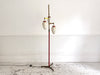 A 1950's Italian Standing Lamp with Red Stem & Opaline Shades
