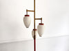 A 1950's Italian Standing Lamp with Red Stem & Opaline Shades