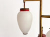 A 1950's Italian Standing Lamp with Red Stem & Opaline Shades