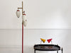 A 1950's Italian Standing Lamp with Red Stem & Opaline Shades