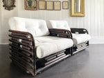 A Pair of Large Sculptural 1970's Italian Bentwood Armchairs
