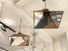 A Pair of 1950's French Mirrored Pendant Lights - Medium Square