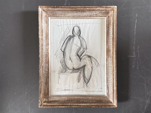A 1950's Italian Pencil Life Drawing in Montparnasse Frame