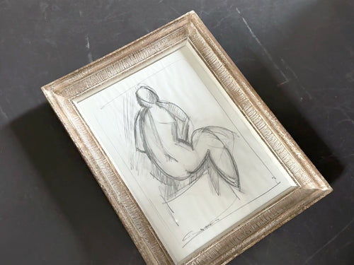 A 1950's Italian Pencil Life Drawing in Montparnasse Frame