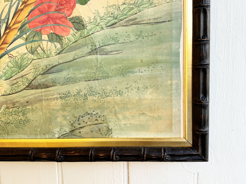 An Exquisite Pair of Early 19th C Painted Chinoiserie Paper Panels