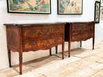 A Pair of 18th C Modina King Wood & Olive Wood Two Drawer Commodes