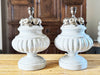 A Pair of 1960's Ceramic Table Lights with Silver Fruit Decoration