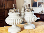 A Pair of 1960's Ceramic Table Lights with Silver Fruit Decoration