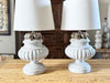 A Pair of 1960's Ceramic Table Lights with Silver Fruit Decoration