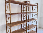 A Pair of 1970's Italian Bamboo & Rattan Bookshelves