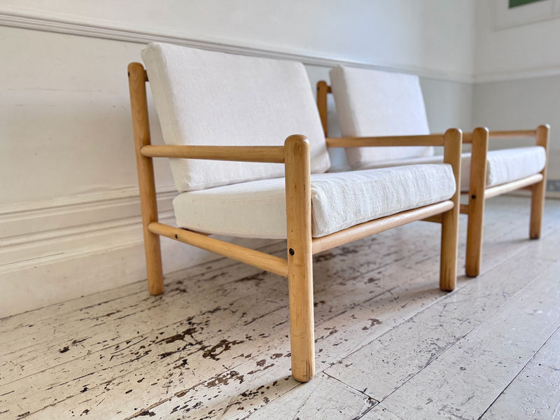 A Pair of 1970's Italian Lounge Armchairs