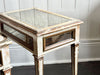 A Pair of 1950's Italian Painted Giltwood & Eglomisé Glass Bedside Tables