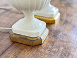 A Petite Pair of 1950's White Casa Pupo Ceramic Table LIghts