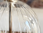 A Pair of 1980's Etched glass and Nickel Table Lamps