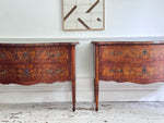 A Pair of 18th C Modina King Wood & Olive Wood Two Drawer Commodes